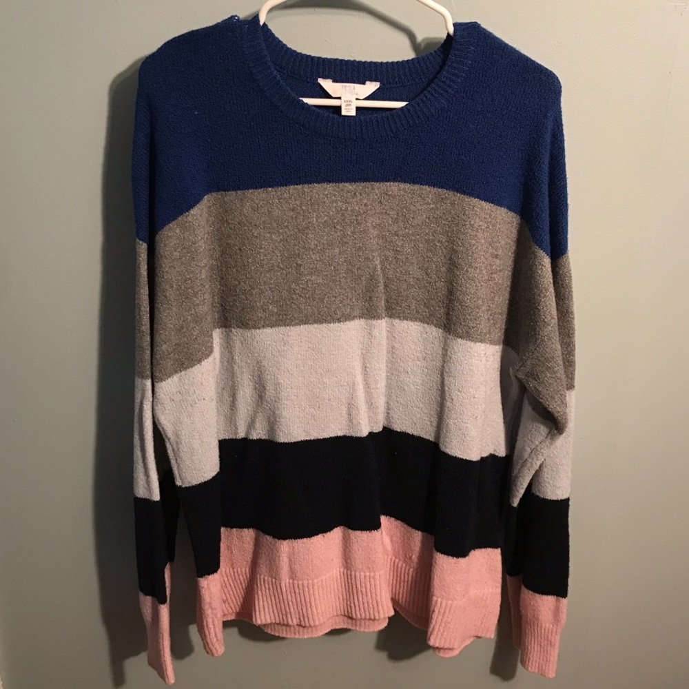 Time and Tru Colorblock Sweater, XXXL (22W)
